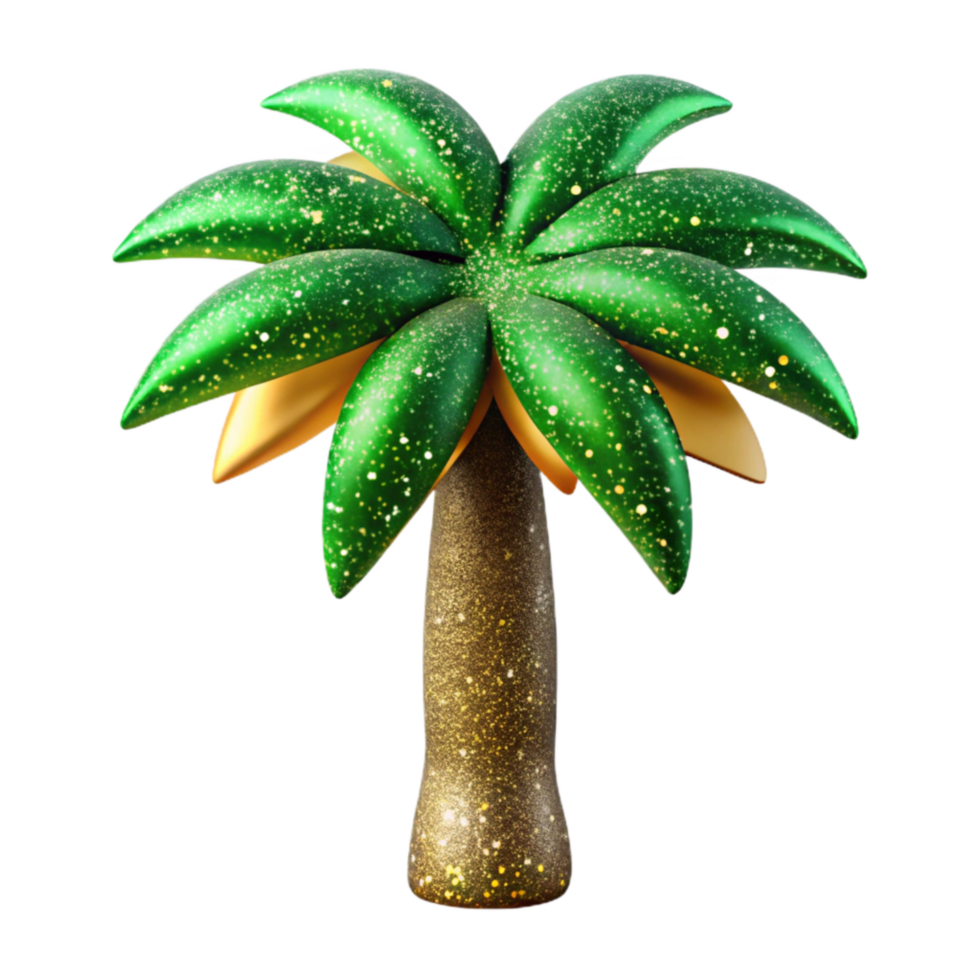 dramatic modern Green Palm Tree Silhouette Cutout Element high quality png