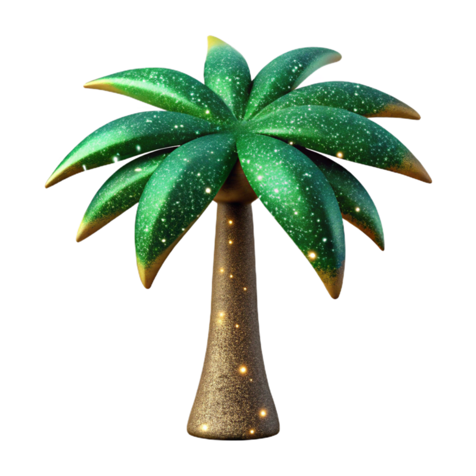 vibrant modern Green Palm Tree Silhouette Cutout Element png