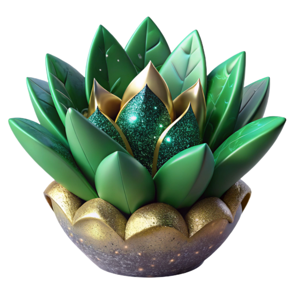 elegant abstract Green Plant Front View Cutout authentic png