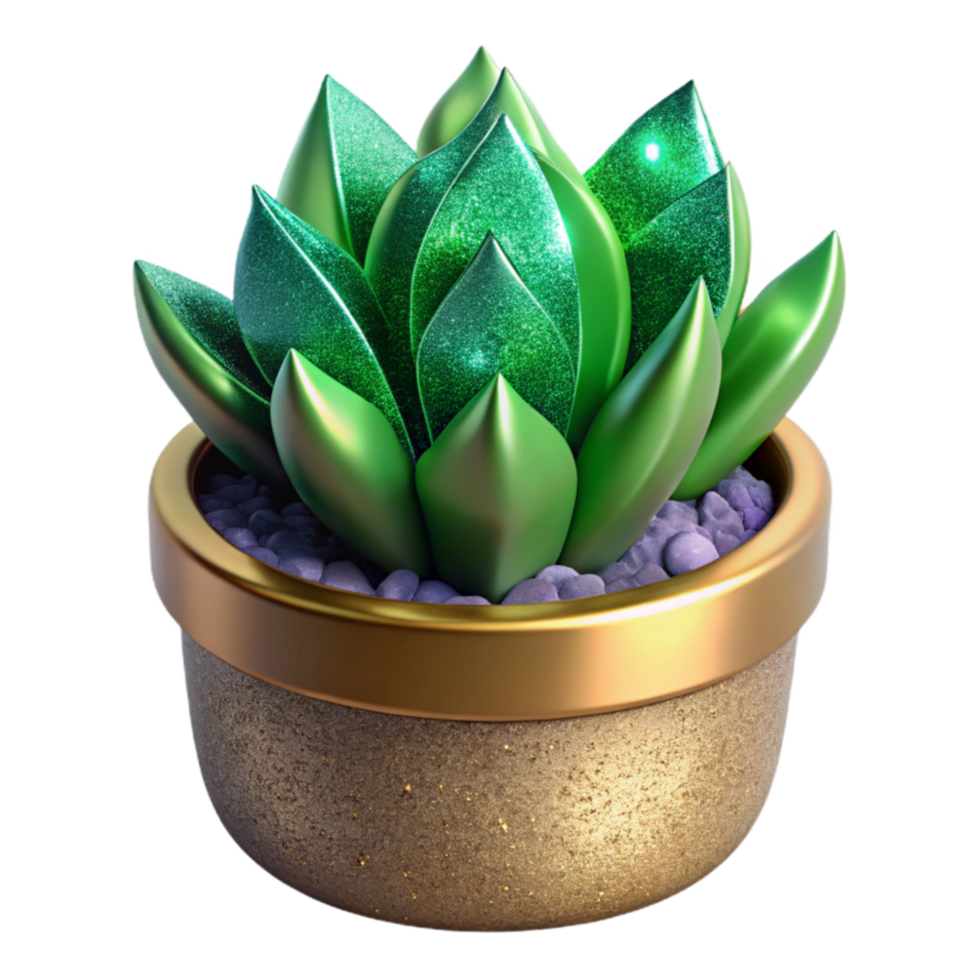 dramatic artistic Green Plant in Pot Side View Transparent Cutout high resolution png