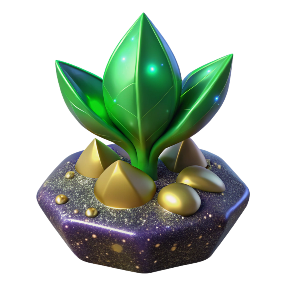 extraordinary abstract Green Plant Sprout Growing Upward Isolated authentic png