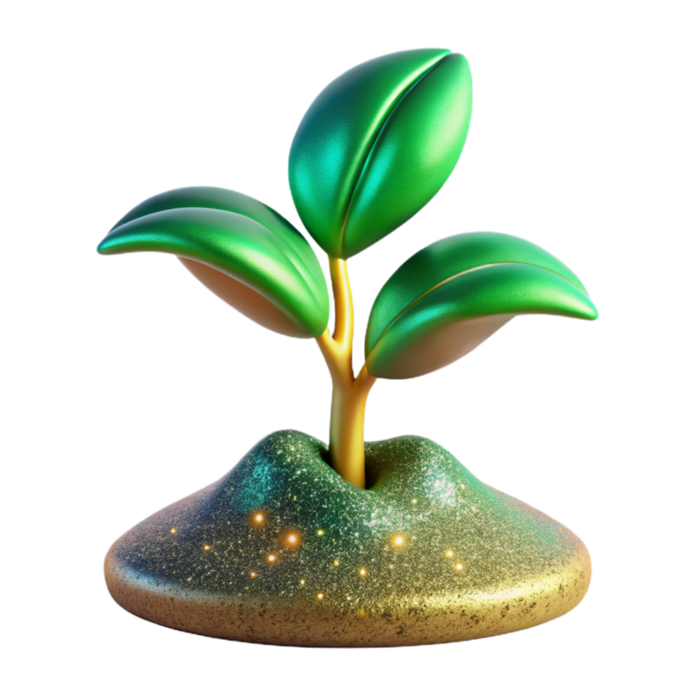 dramatic classic Green Plant Sprout Growing Upward Isolated professional png