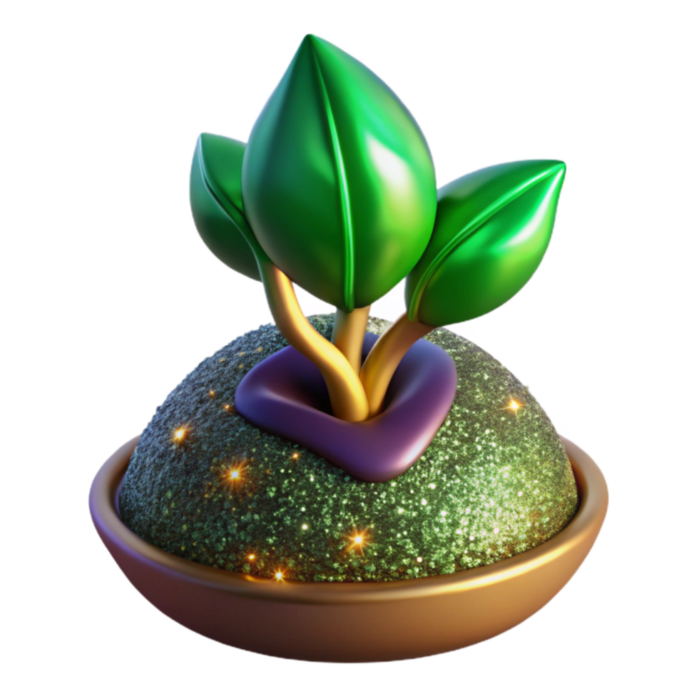 beautiful rustic Green Plant Sprout Side View Isolated professional png