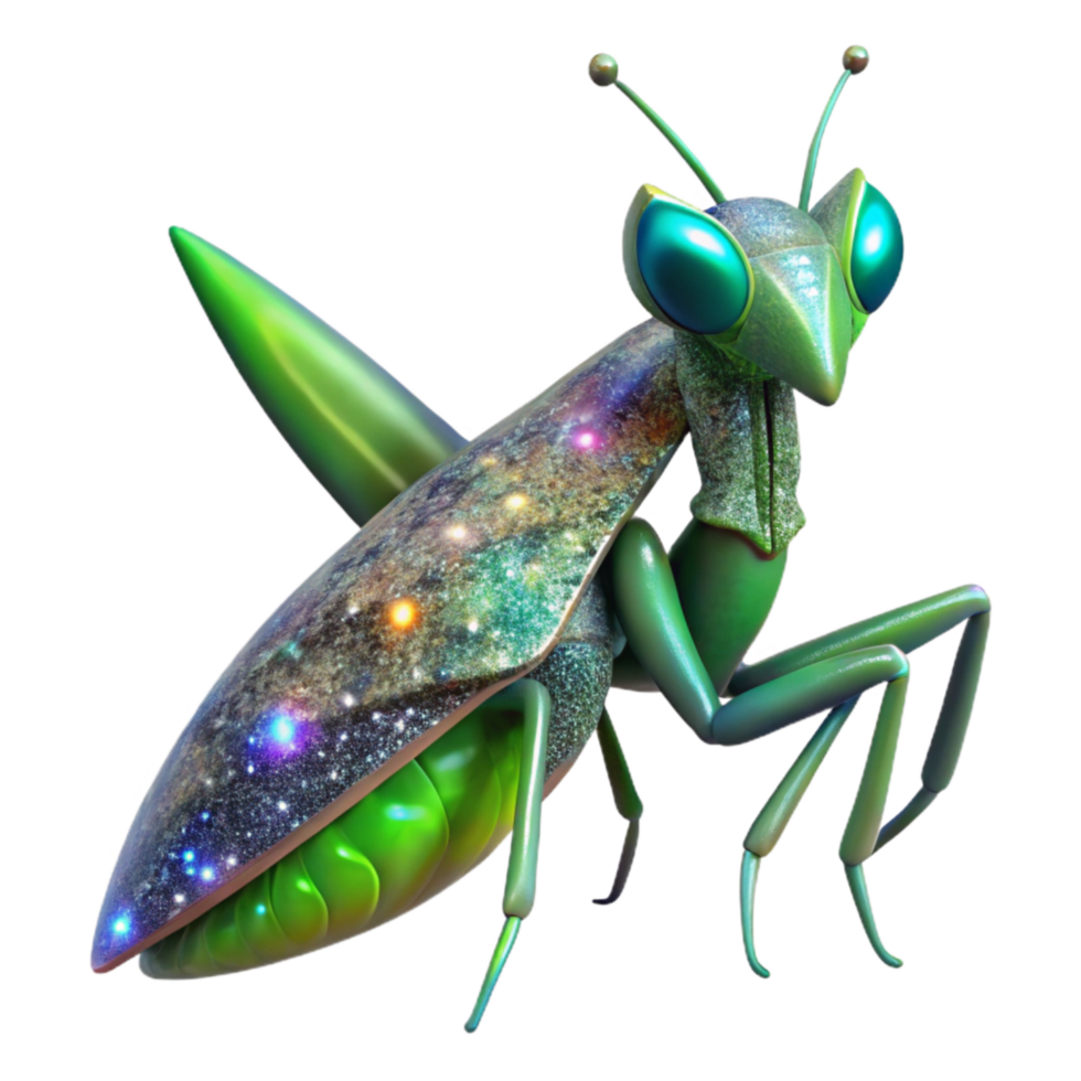 beautiful minimalist Green Praying Mantis Side View Cutout high quality png