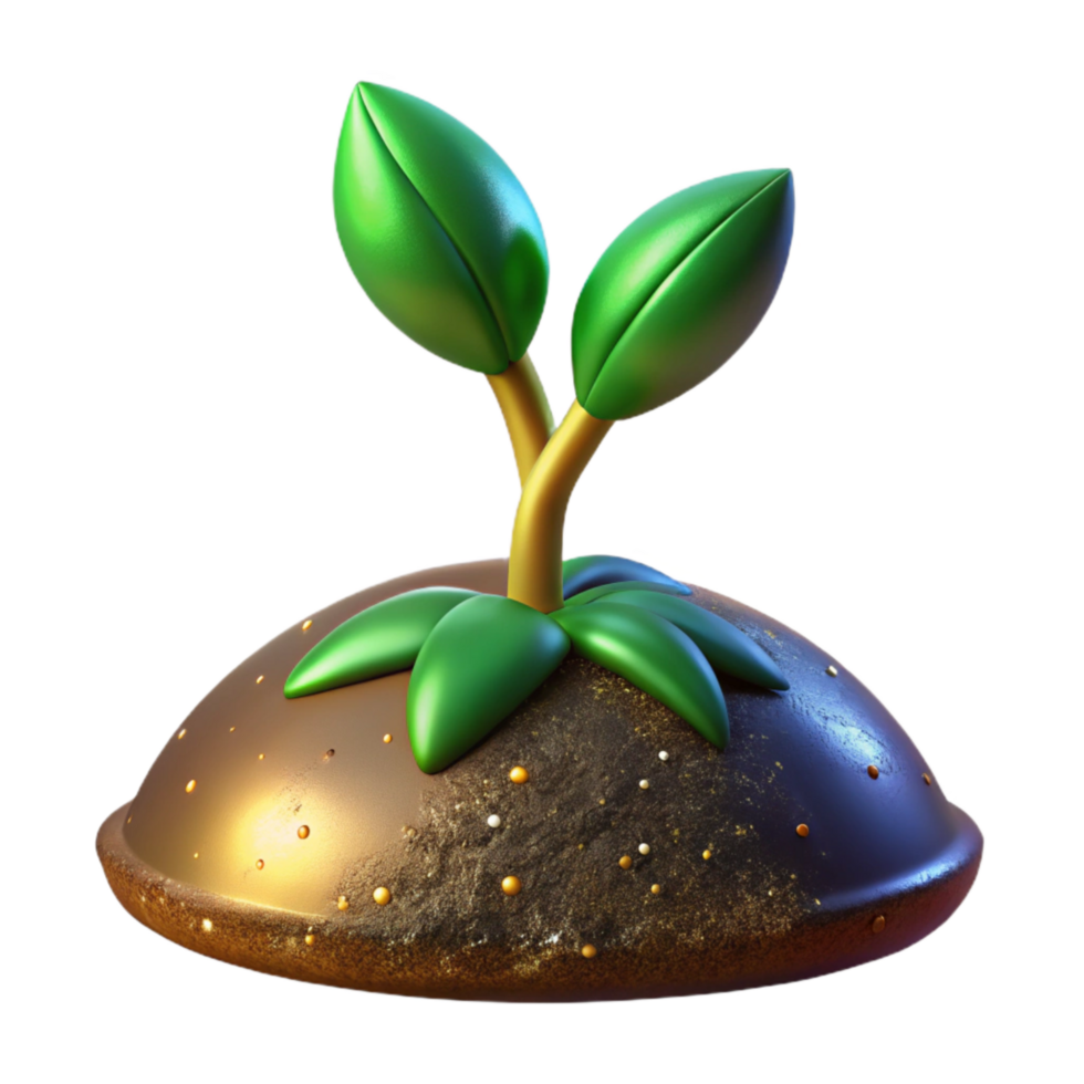wonderful rustic Green Sprout Emerging From Soil Cutout png