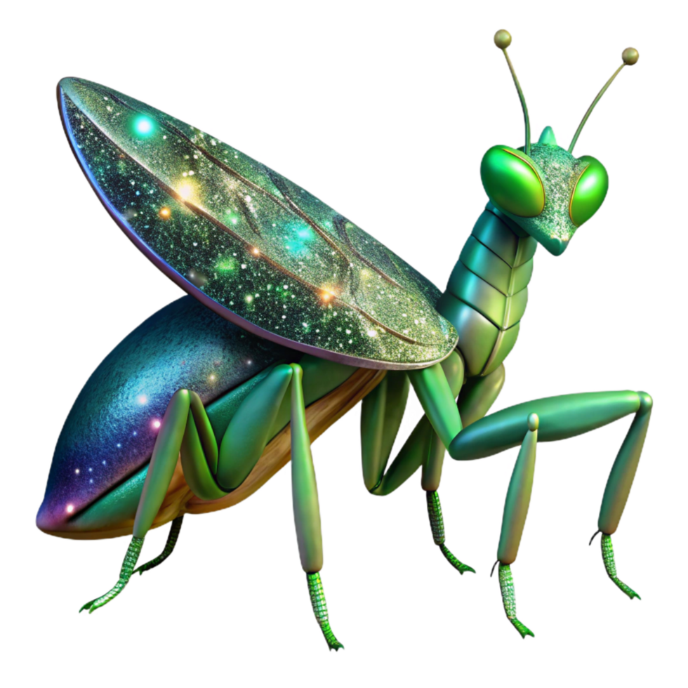 beautiful rustic Green Praying Mantis Side View Cutout detailed png