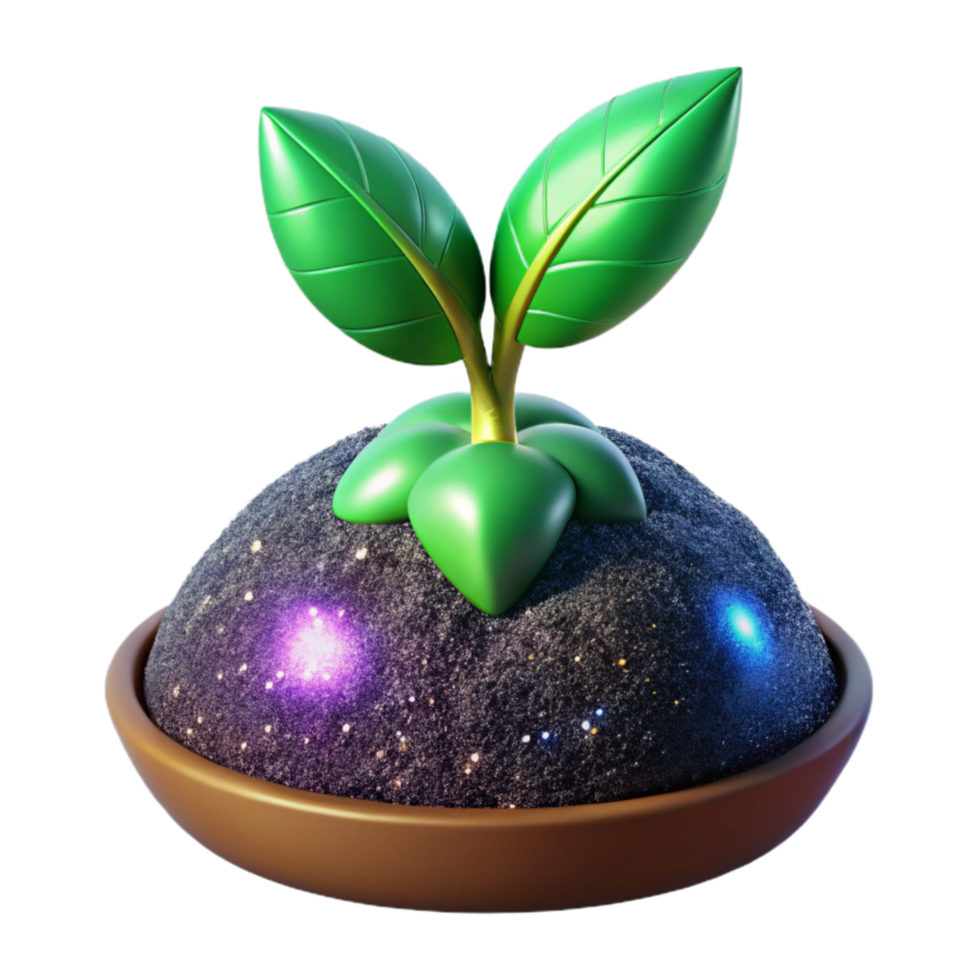 vibrant contemporary Green Sprout Emerging From Soil Cutout detailed png