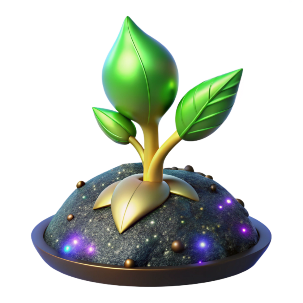 beautiful modern Green Sprout Emerging From Soil Cutout png