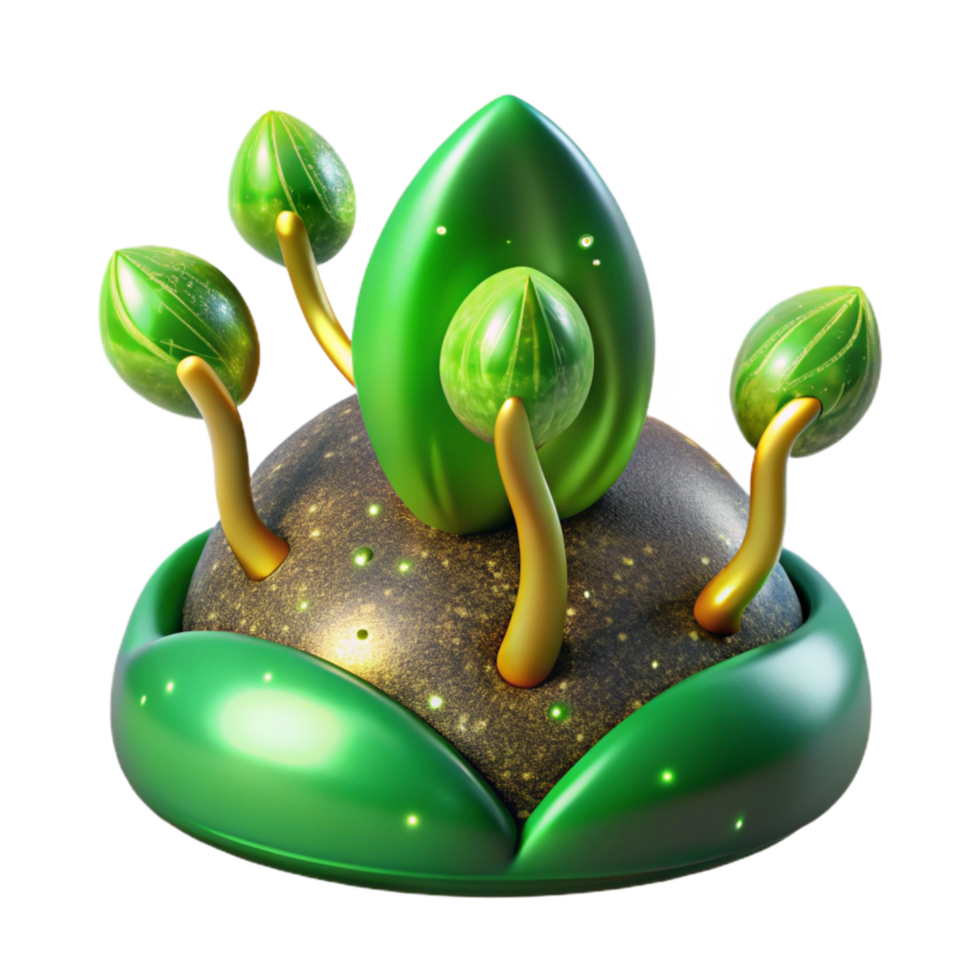 magnificent vintage Green Sprouting Seed Close Up Transparent Background authentic png