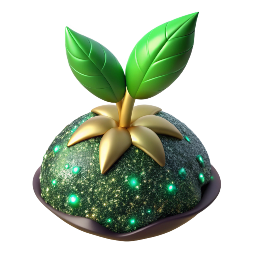 serene abstract Green Sprouting Seedling Isolated Element genuine png