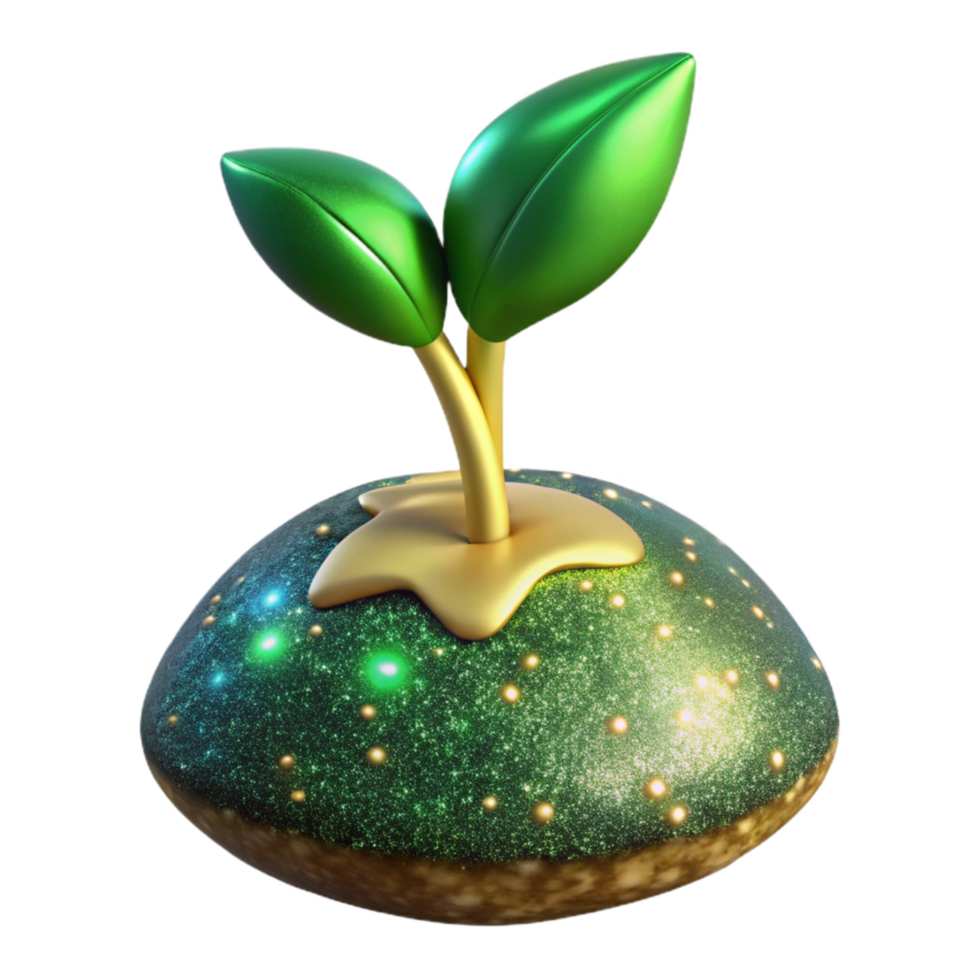 beautiful minimalist Green Sprouting Seedling Close Up Isolated high quality png