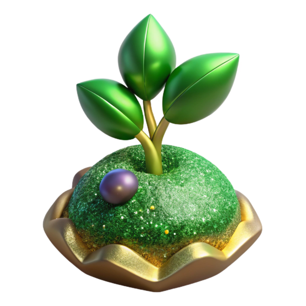 wonderful vintage Green Sprouting Seedling Isolated Element detailed png
