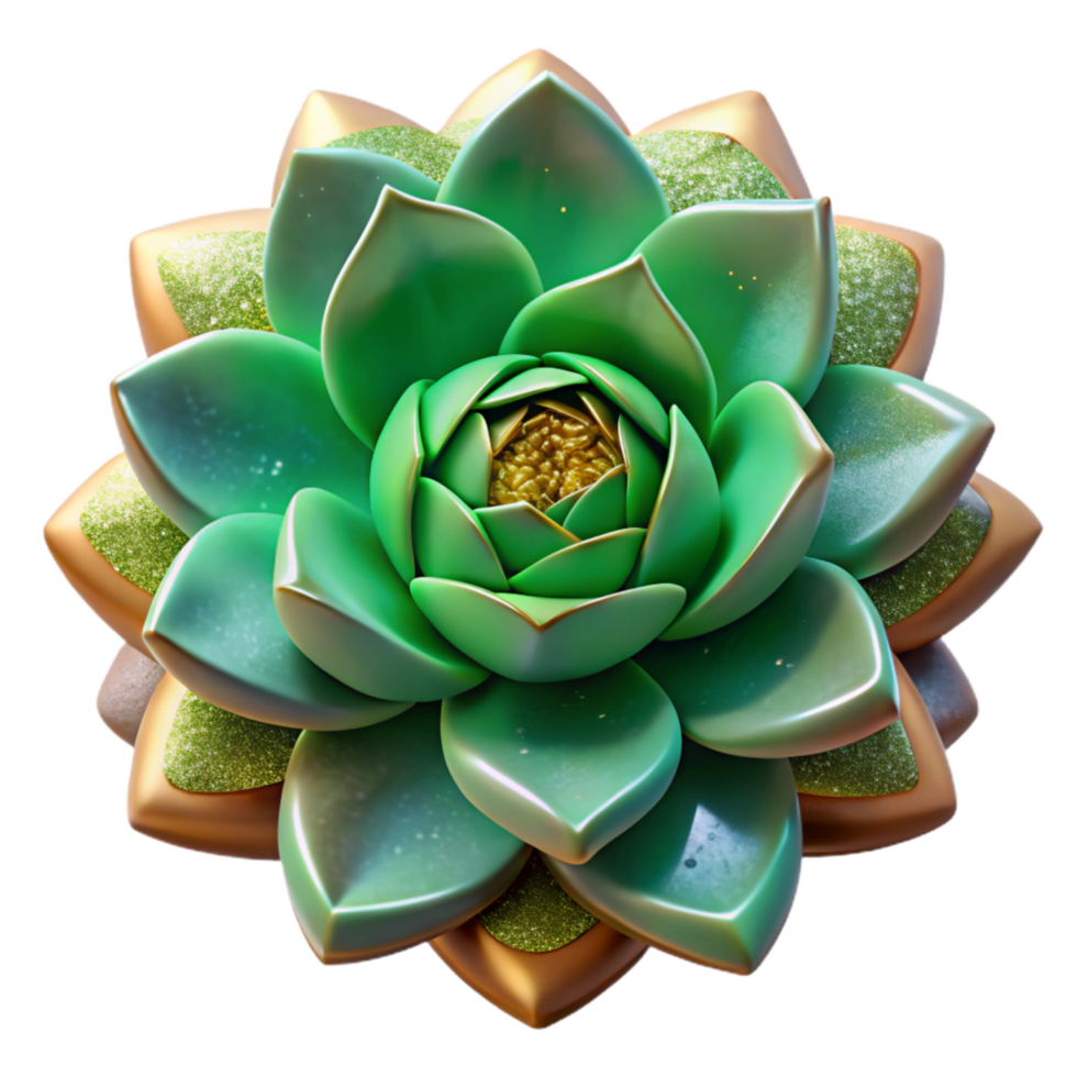 impressive rustic Green Succulent Plant Rosette Shape Transparent Background professional png
