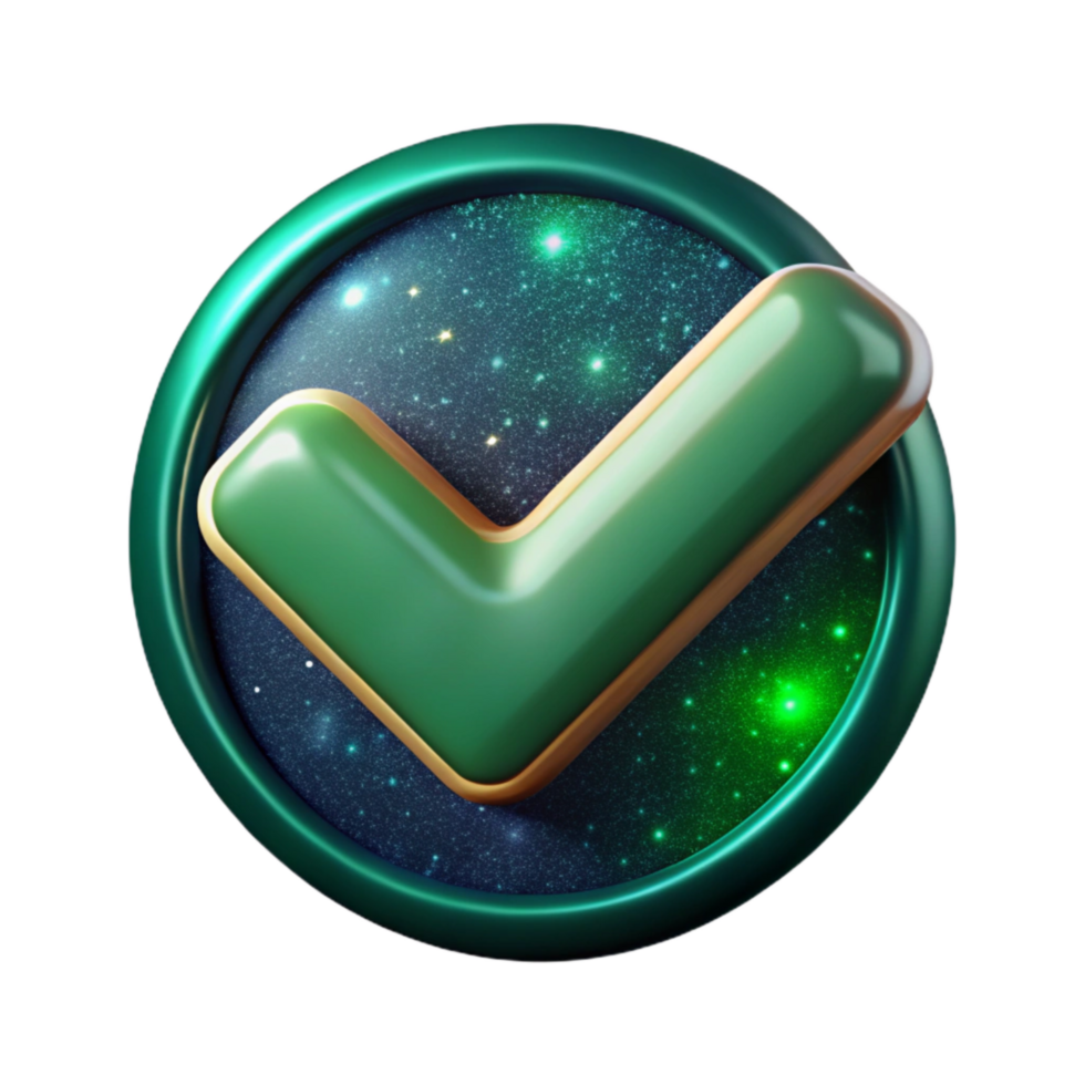 elegant rustic Green Tick Icon Transparent Background high quality png
