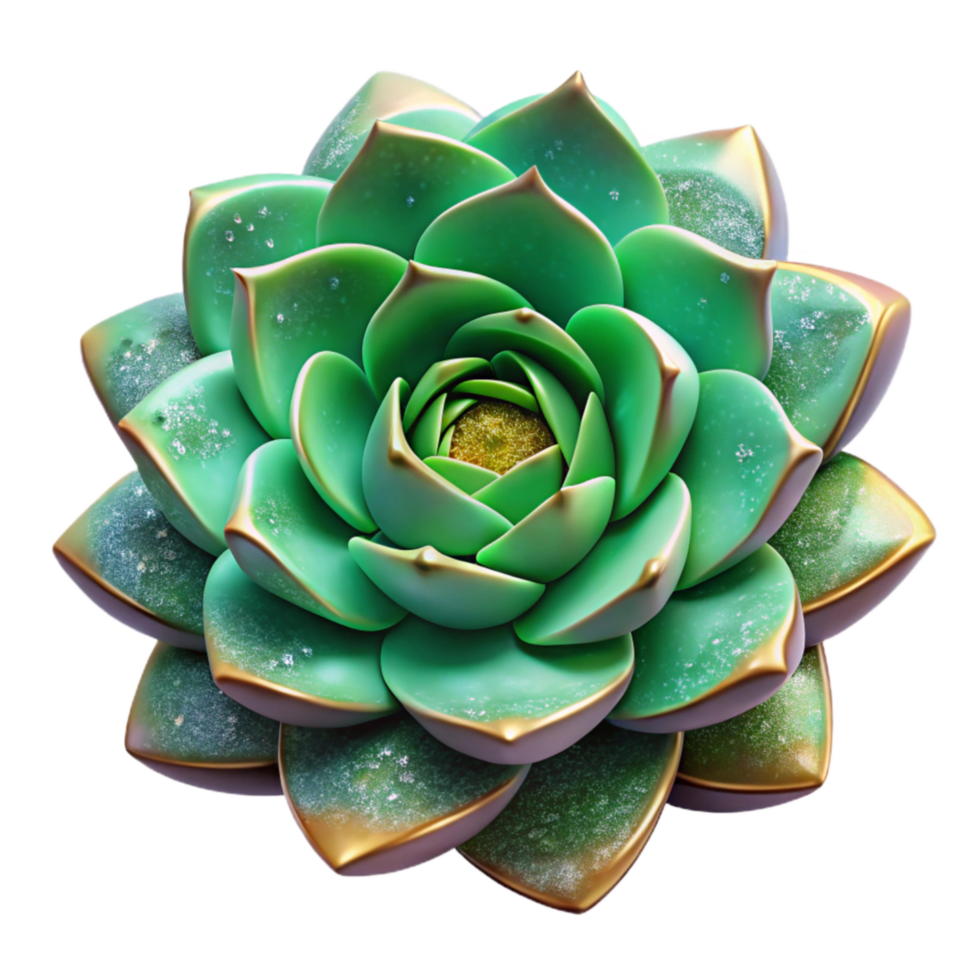 vibrant modern Green Succulent Plant Rosette Shape Transparent Background png