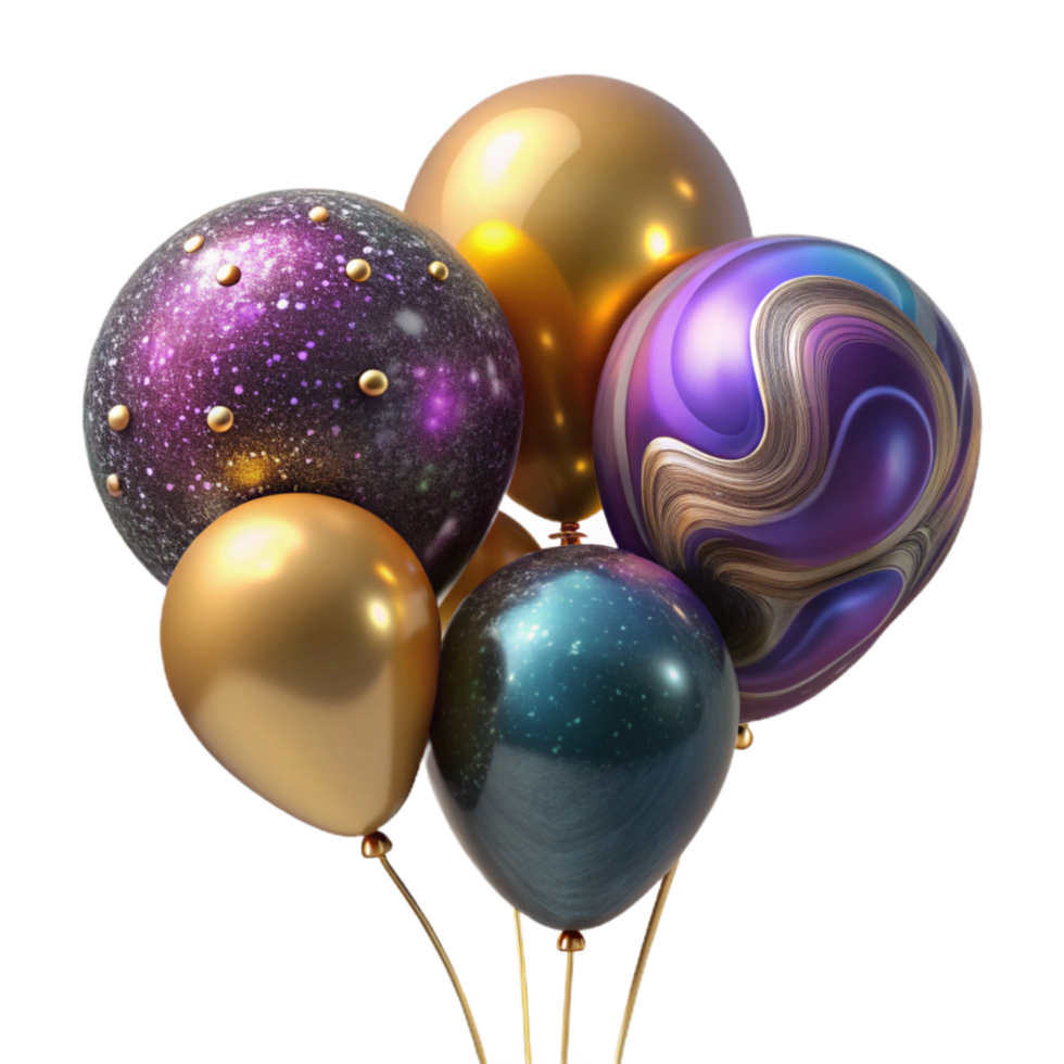 serene abstract Group of Colorful Balloons Floating Upward Cutout original png