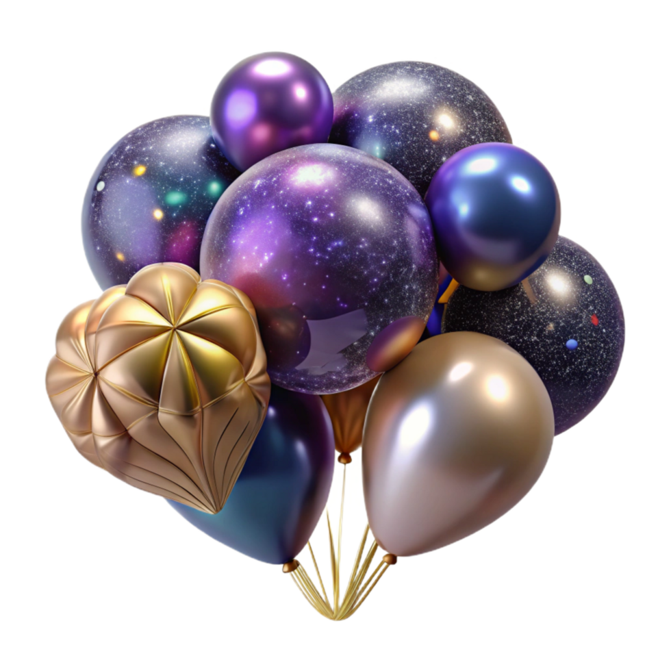 magnificent classic Group of Colorful Balloons Floating Upward Cutout premium png