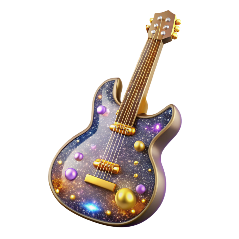 extraordinary traditional Guitar Front View Transparent Background premium png