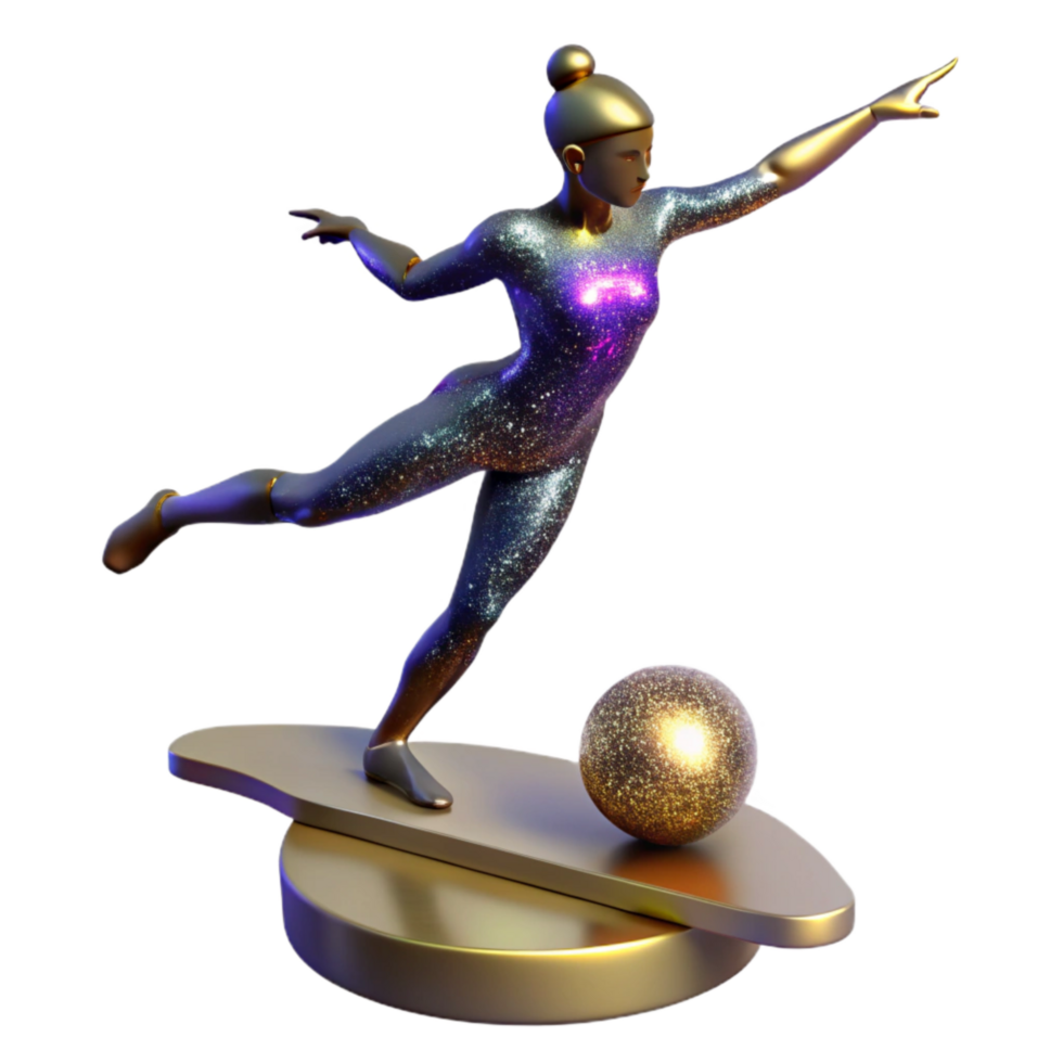 impressive abstract Gymnast Performing on Balance Beam Silhouette Transparent Background png