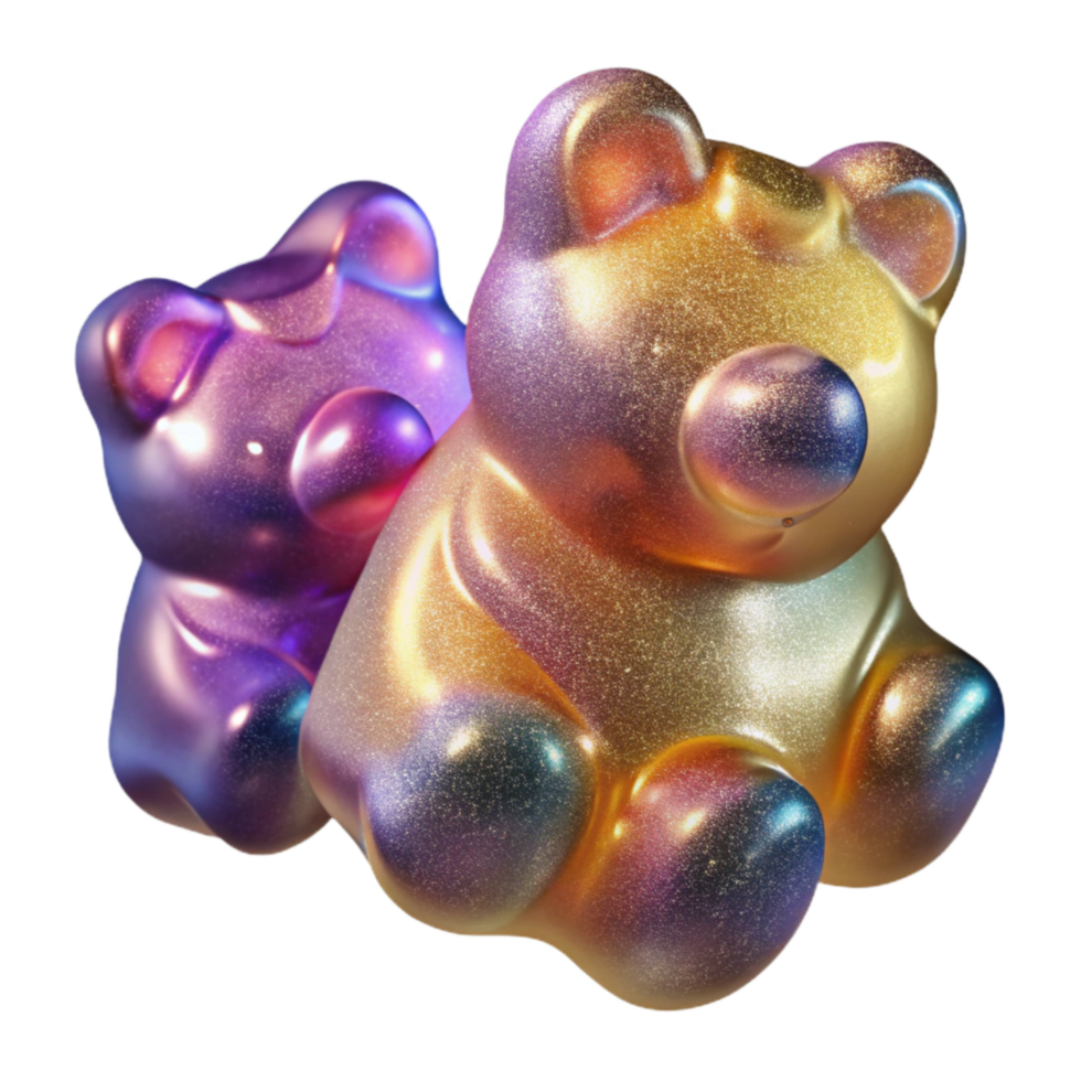 magnificent abstract Gummy Bears Isolated with Assorted Colors and Transparent Background png
