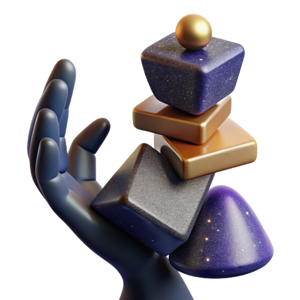 extraordinary creative Hand Balancing Stack of Coins Cutout professional png