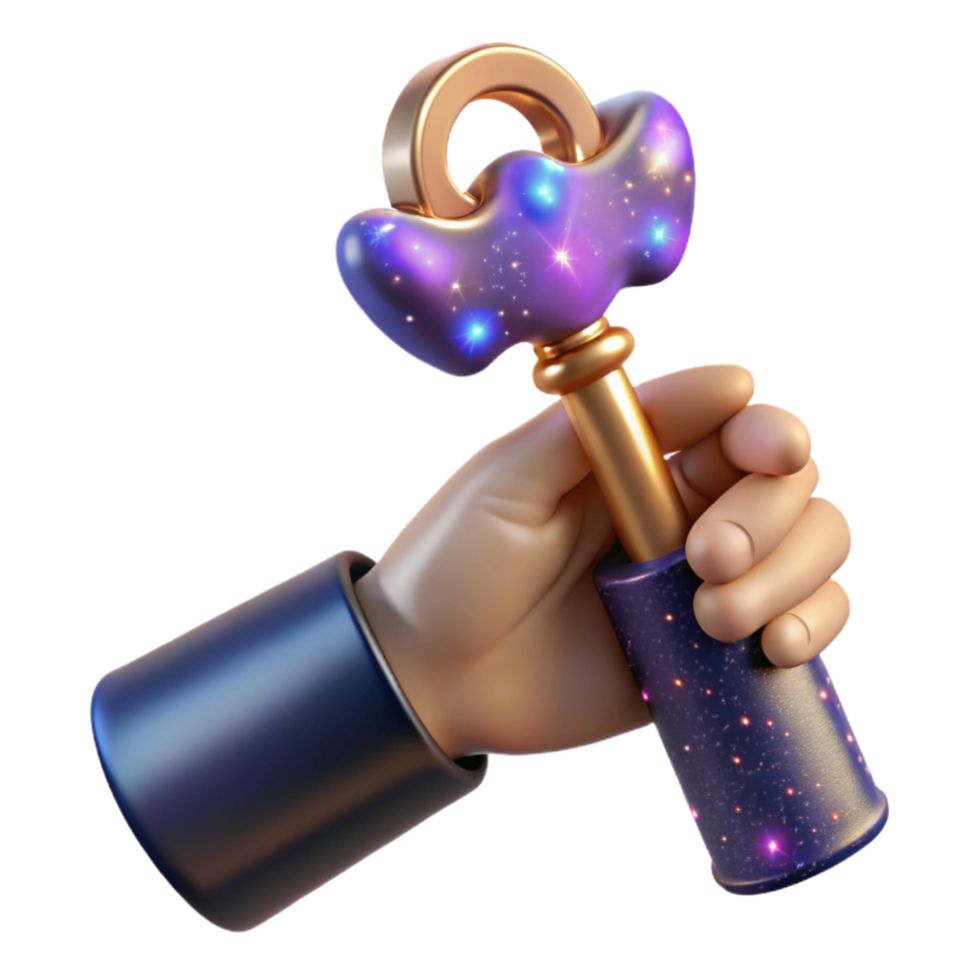 dramatic contemporary Hand Holding a Key Isolated on Transparent Background genuine png