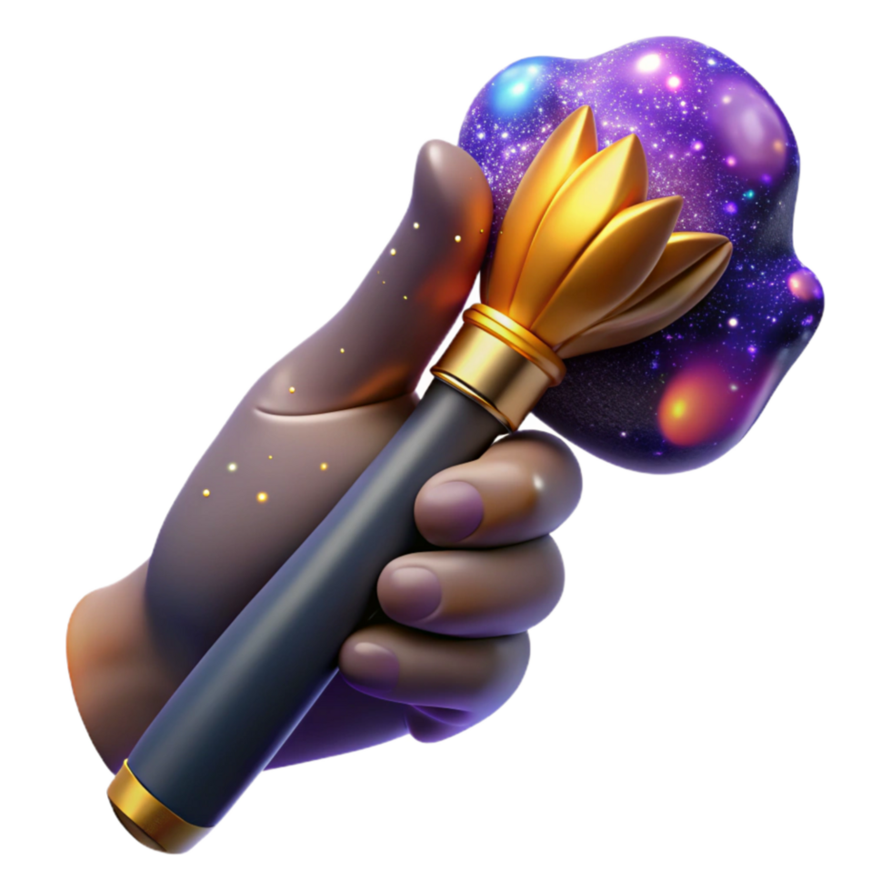 extraordinary classic Hand Holding a Paintbrush Isolated on Transparent Background high quality png