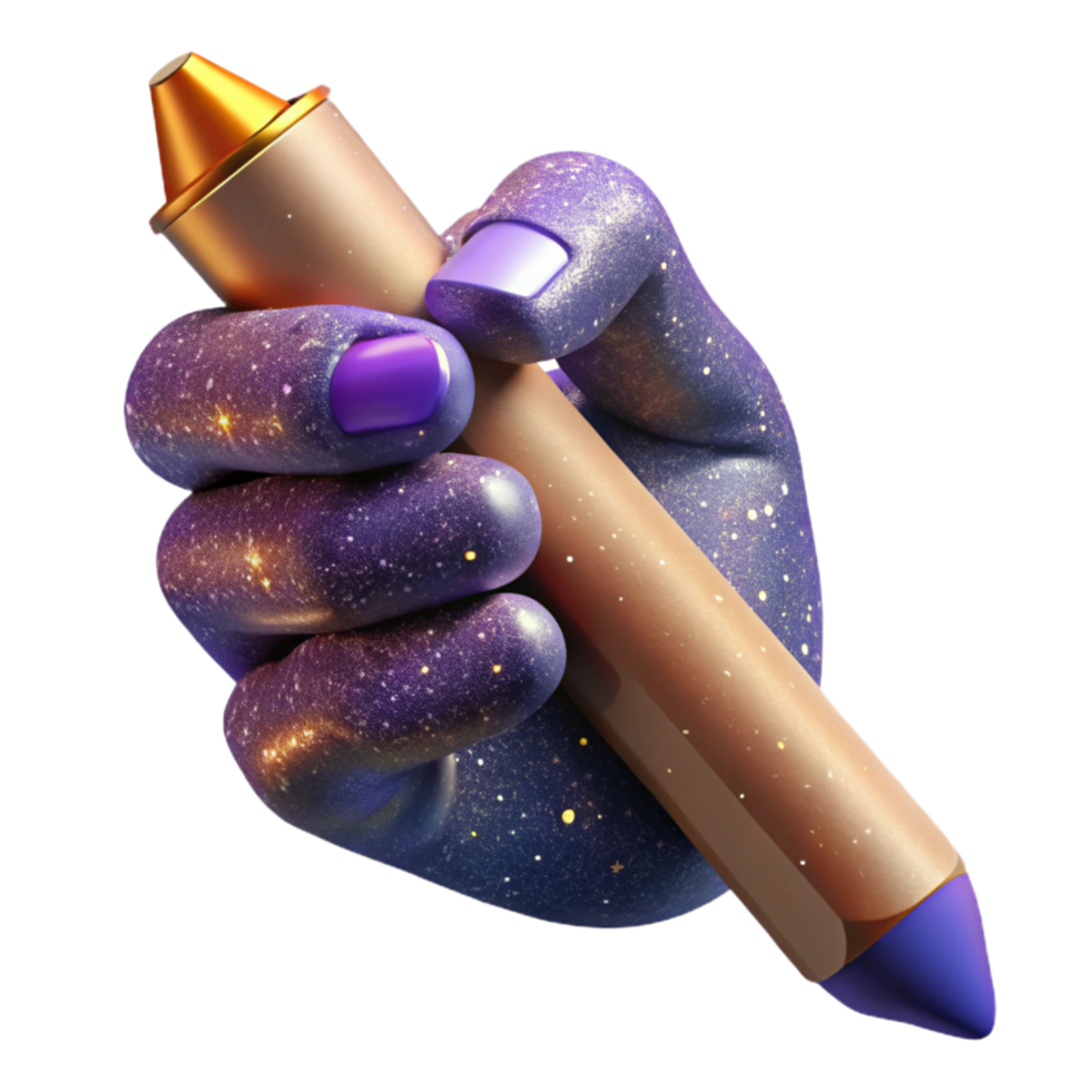 serene contemporary Hand Holding a Pencil Side View Transparent high resolution png