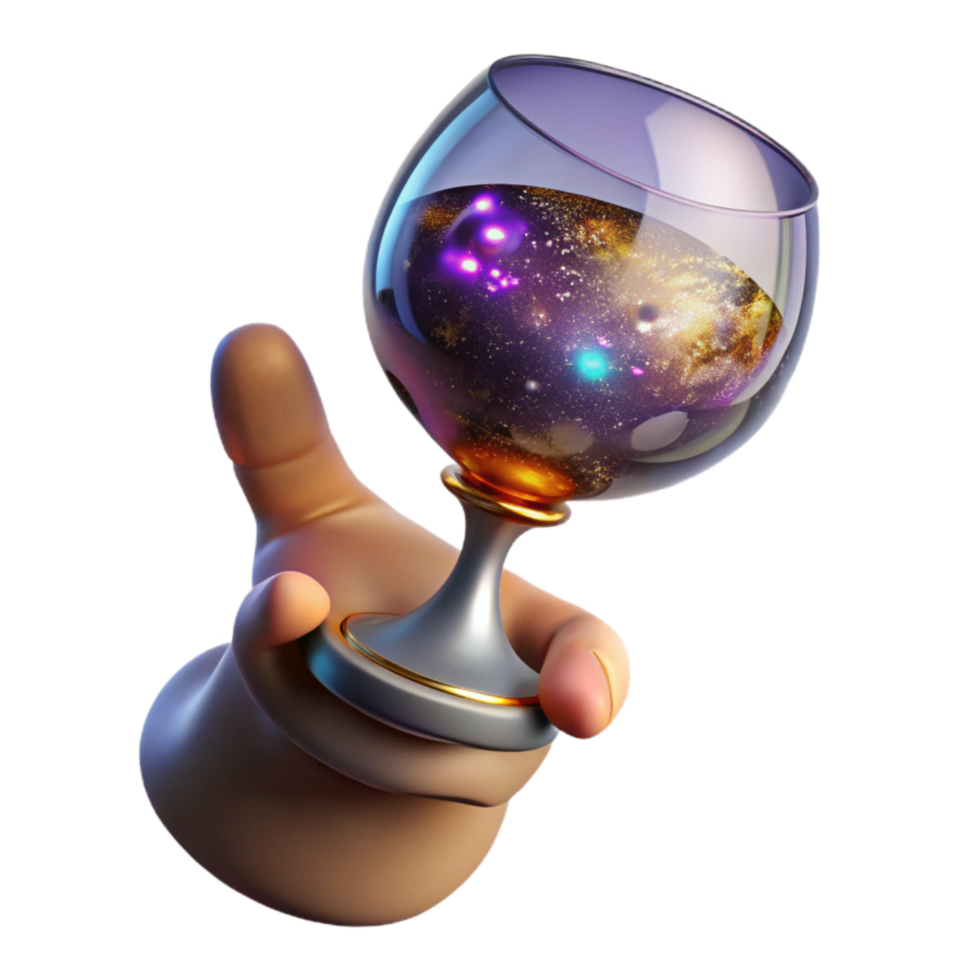 beautiful abstract Hand Holding a Wine Glass Transparent high quality png