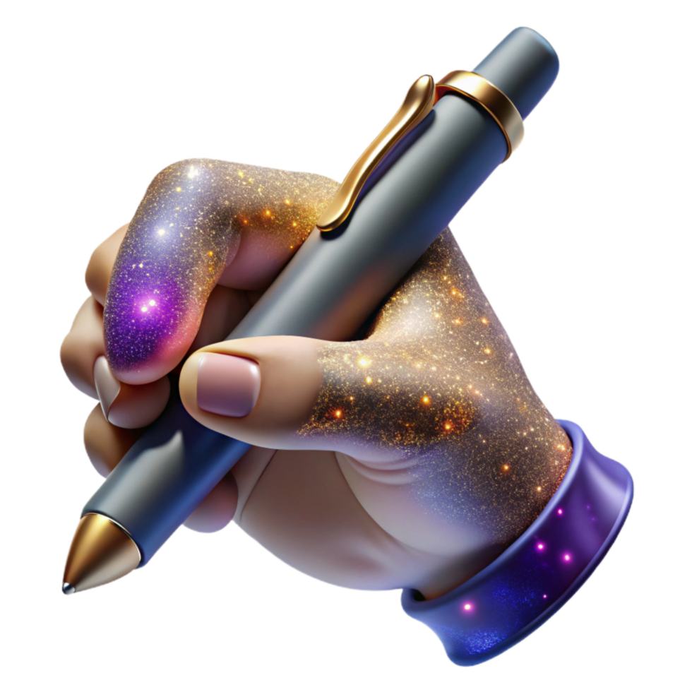 elegant classic Hand Holding a Pen Writing Transparent professional png