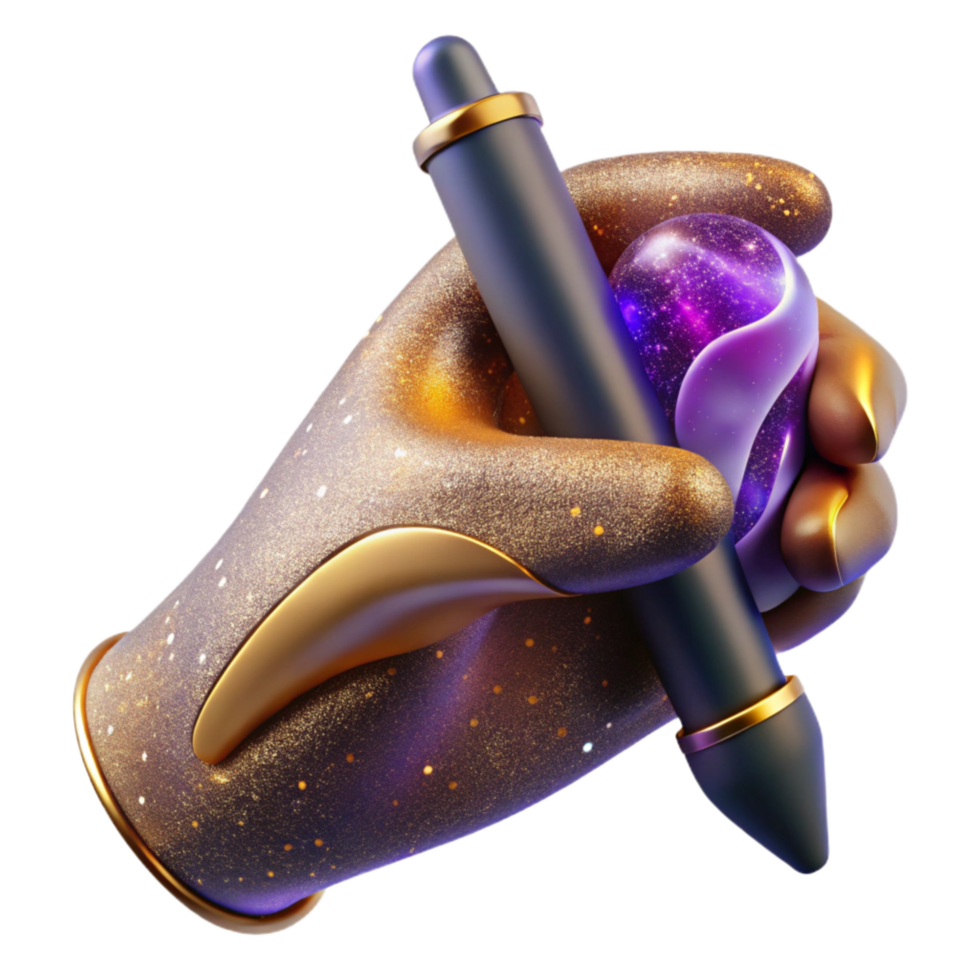 magnificent creative Hand Holding a Pen Writing Transparent original png