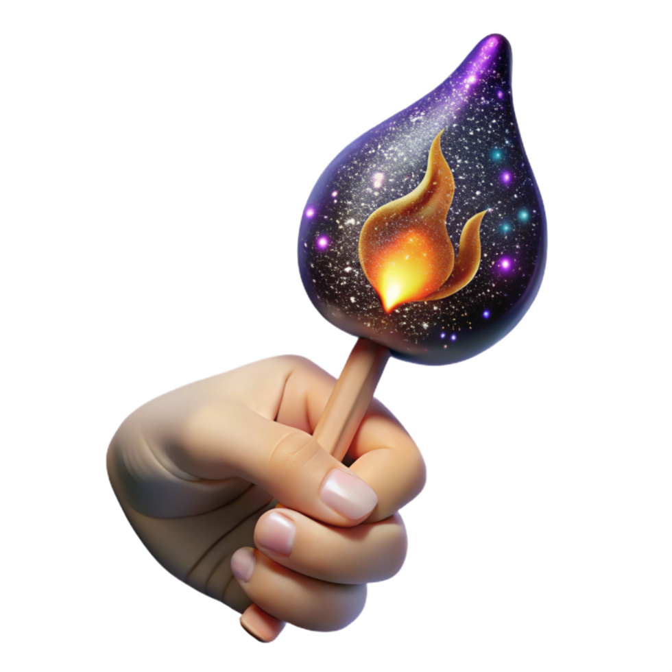 beautiful rustic Hand Holding Burning Match Close Up Cutout png