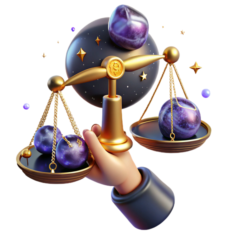 vibrant modern Hand Holding Balancing Scales with Risk and Reward Text Cutout authentic png