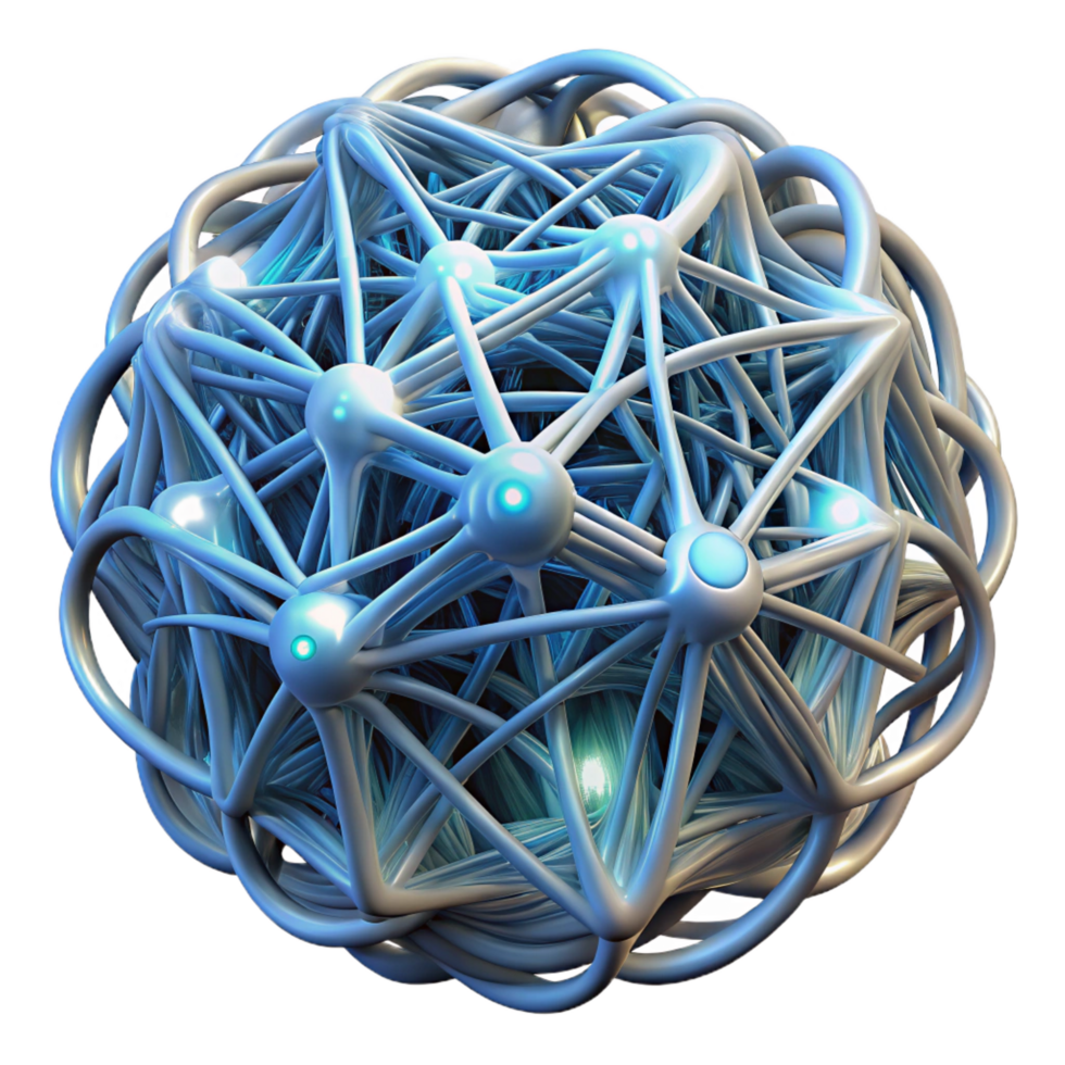 serene traditional A field of interwoven, glowing fibers, forming a complex, organic network, in a bioluminescent, abstract style exclusive png