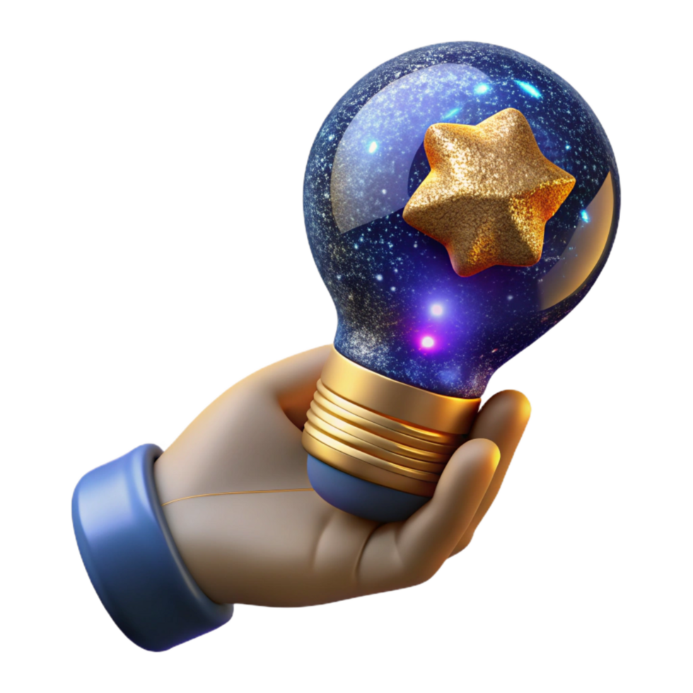 elegant modern Hand Holding Light Bulb Side View Cutout png