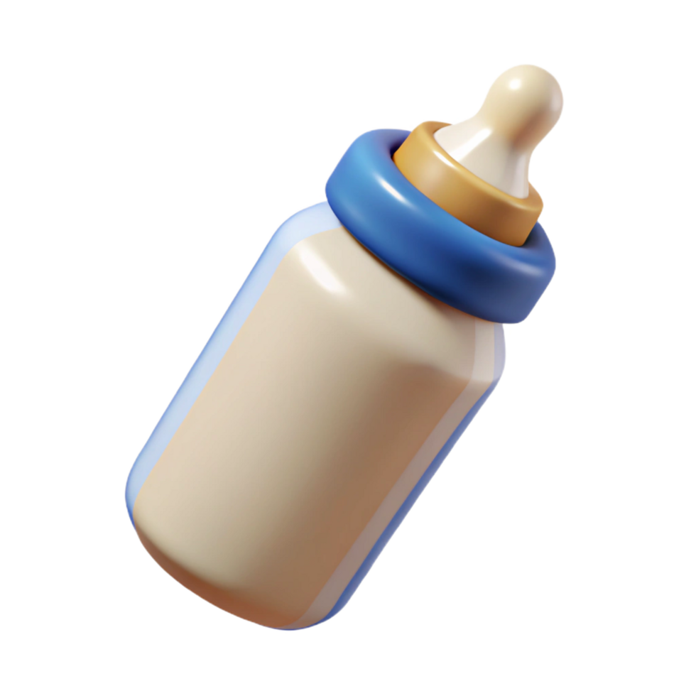 extraordinary abstract A single baby bottle, filled with milk, professional png