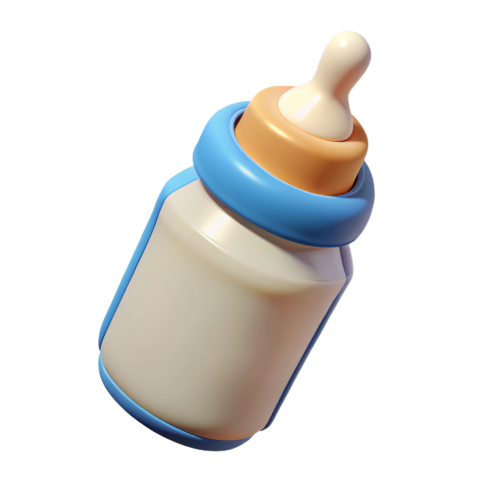 magnificent artistic A single baby bottle, filled with milk, exclusive png
