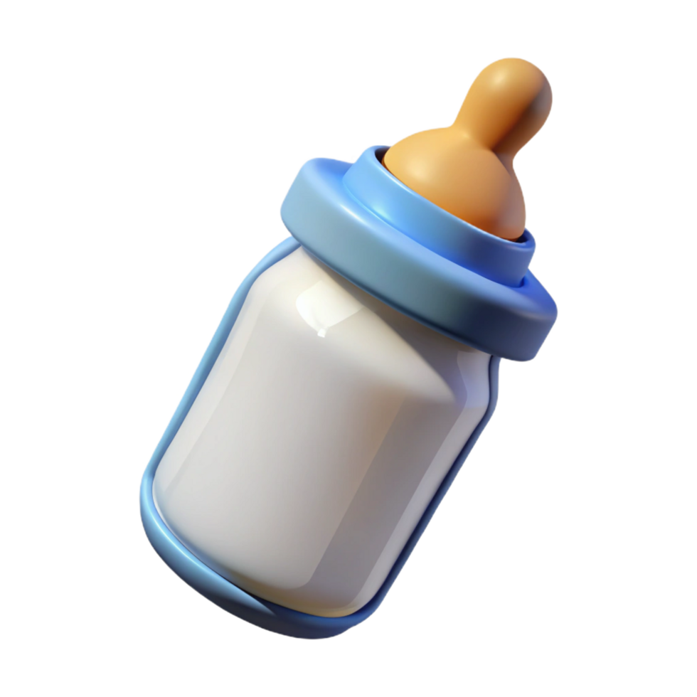 serene contemporary A single baby bottle, filled with milk, original png