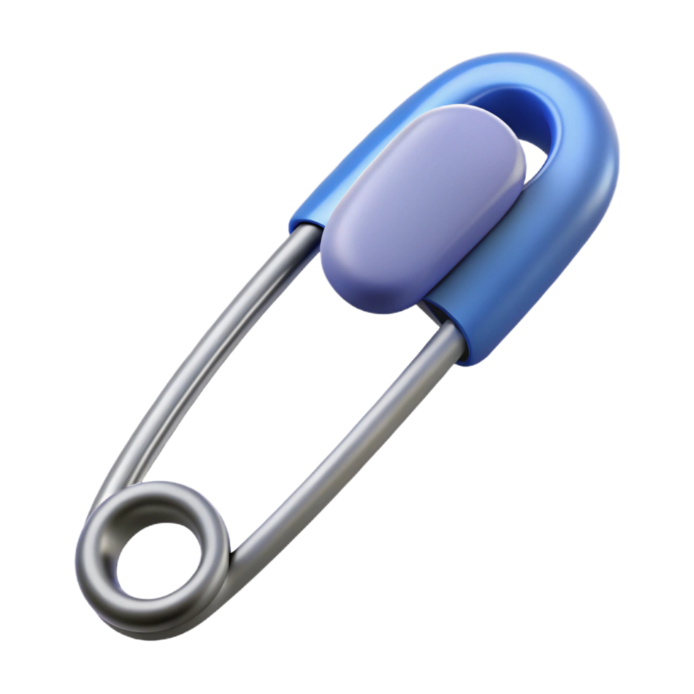 wonderful abstract A single safety pin, closed, detailed png