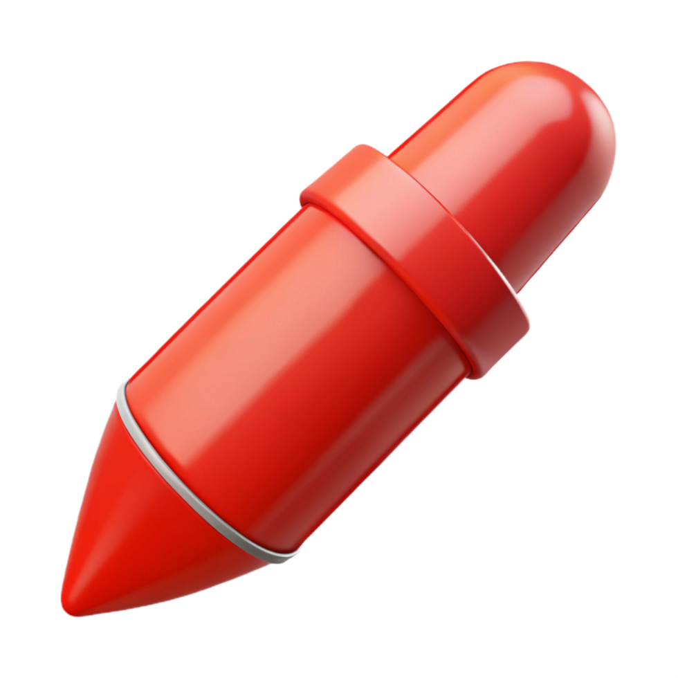 wonderful minimalist A single crayon, bright red, high quality png