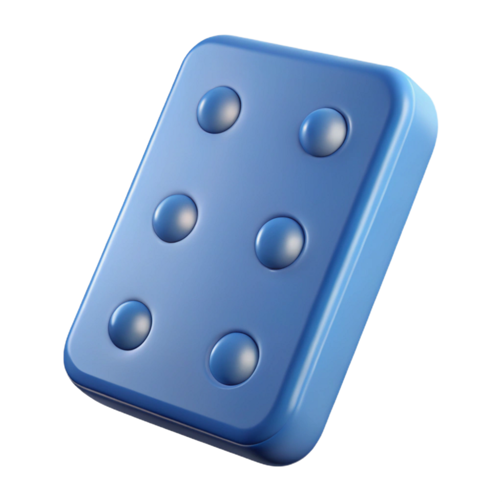 elegant creative A single domino tile, double six, premium png