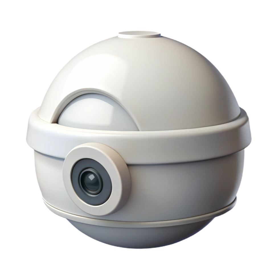 wonderful minimalist Security camera dome shaped white high resolution png