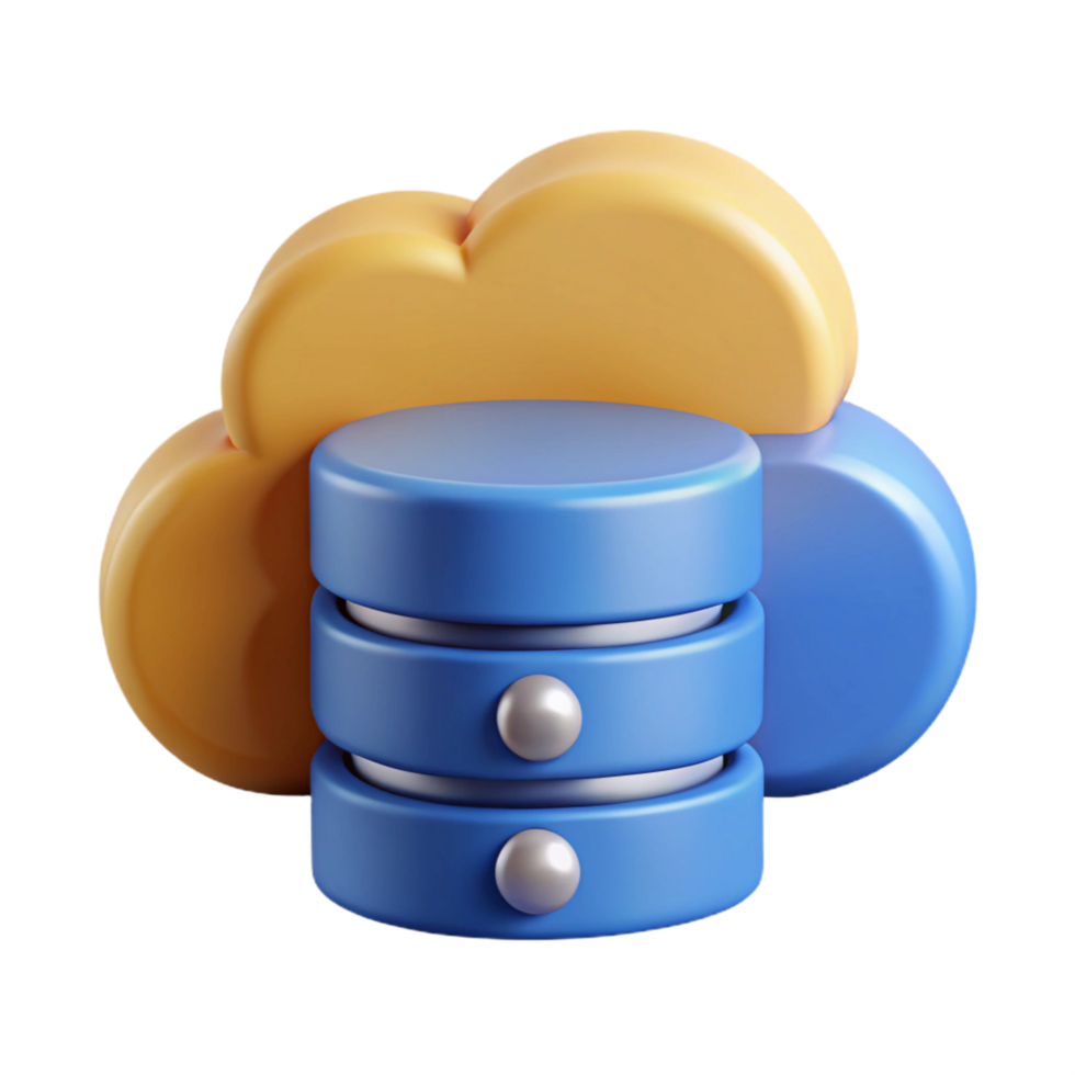 impressive contemporary Cloud computing data storage icon 4K png