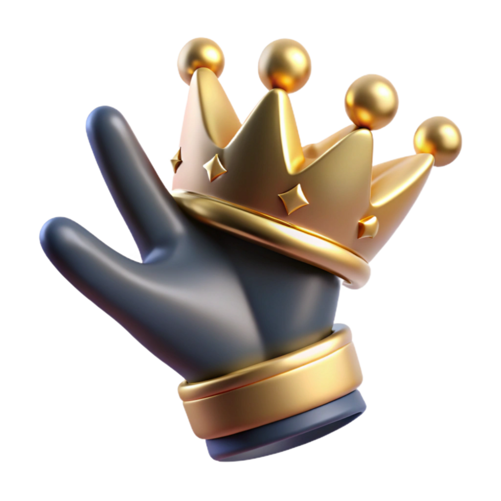 elegant classic Hand Reaching for Crown with Golden Details Cutout genuine png