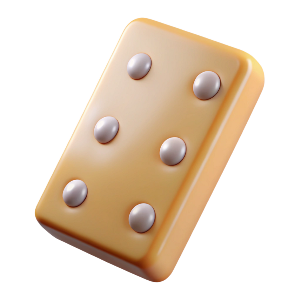 wonderful abstract A single domino tile, double six, original png