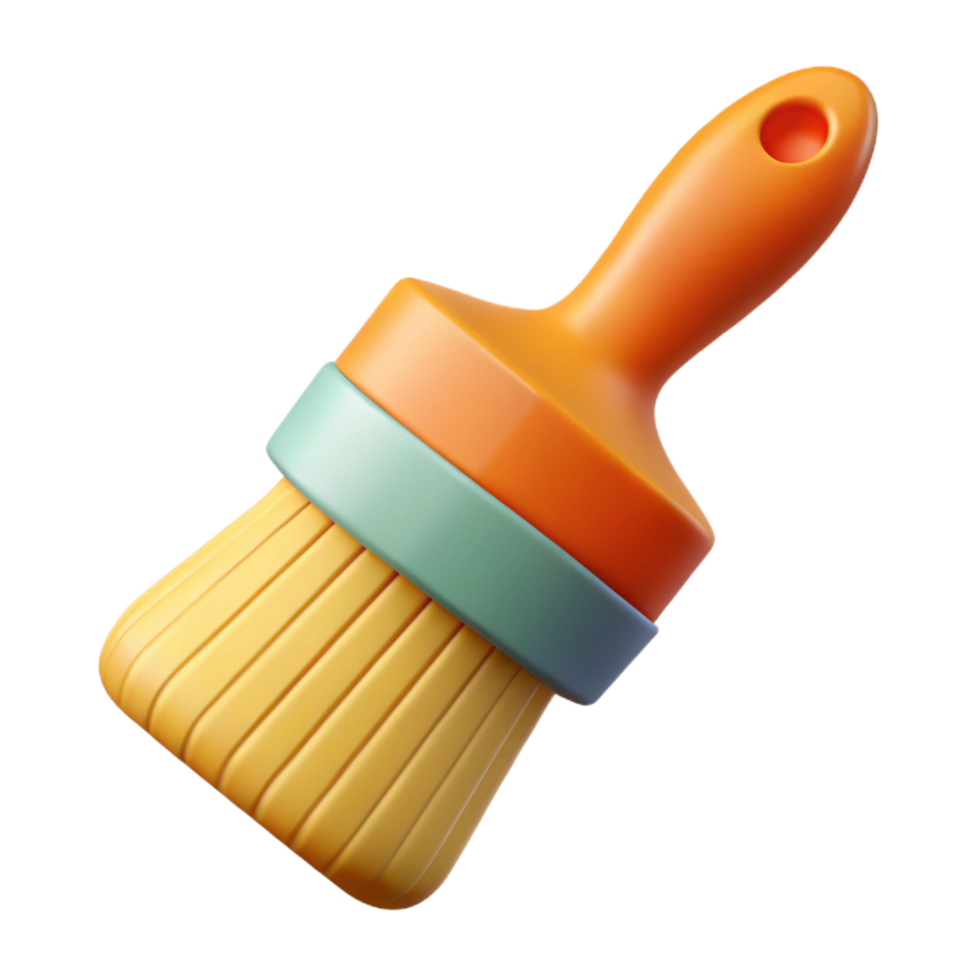wonderful vintage A single paintbrush with bristles, authentic png