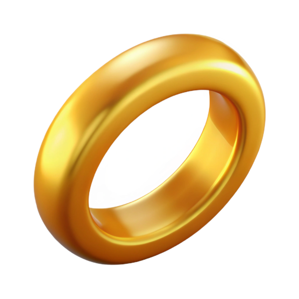 dramatic abstract A single wedding ring, gold band, original png