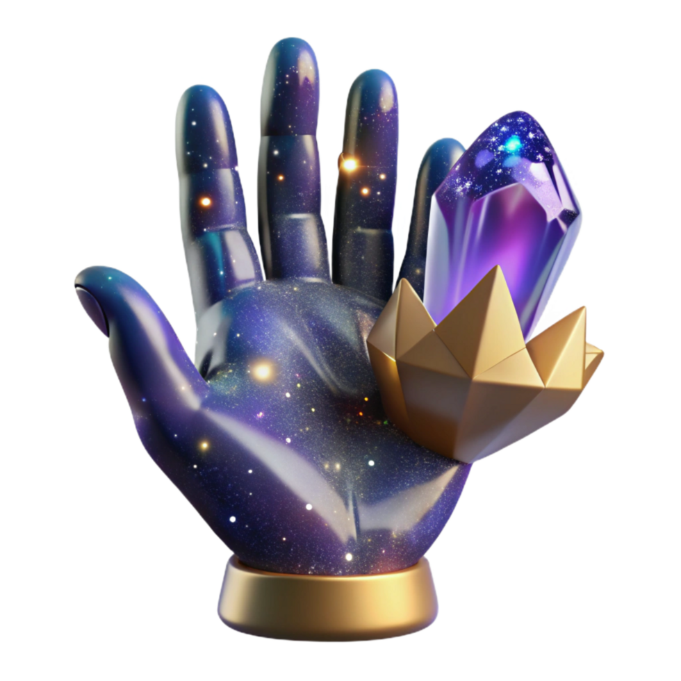extraordinary creative Hand Reaching for Starry Sky Transparent Background png