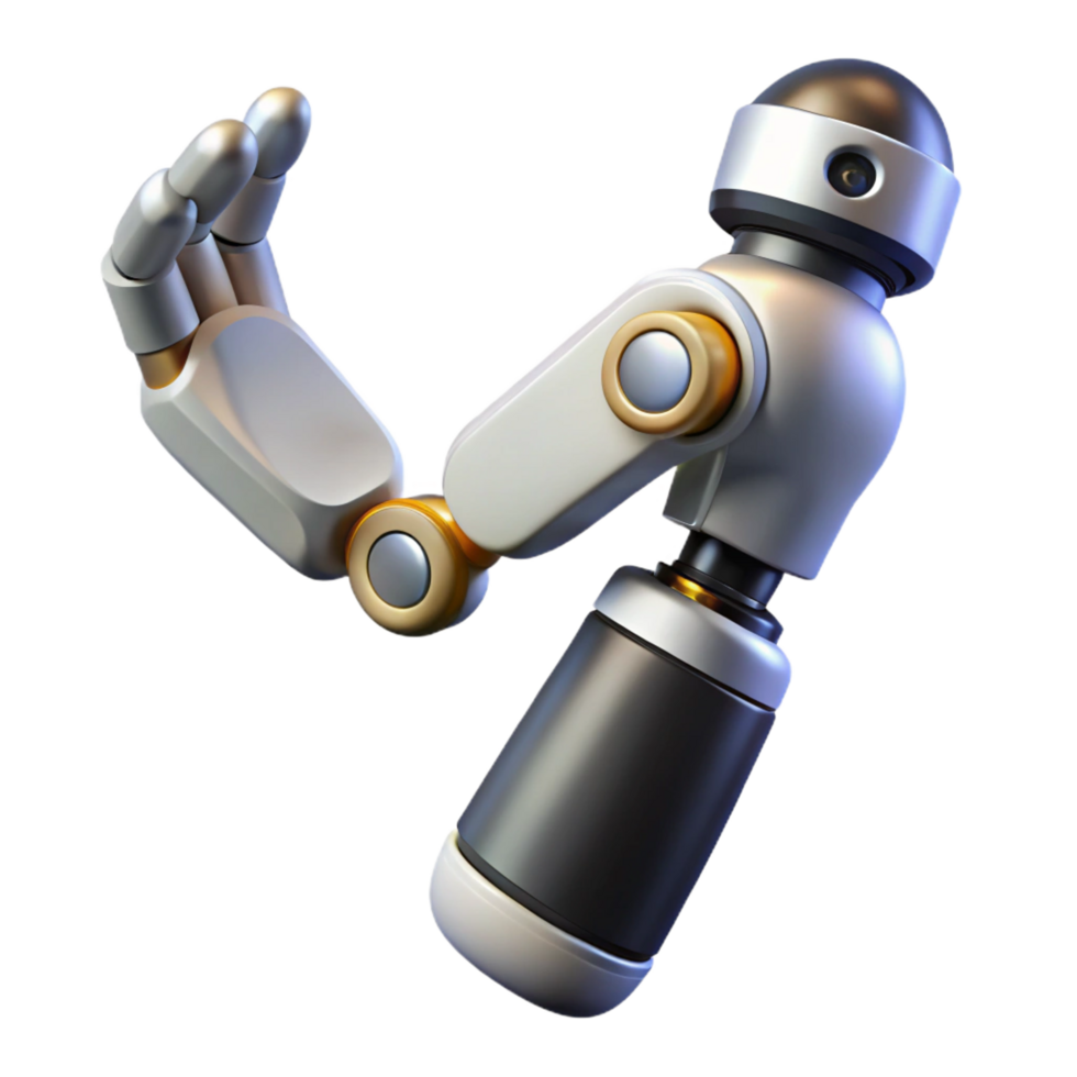 magnificent artistic Robotic arm prosthesis, realistic skin, advanced mechanics genuine png