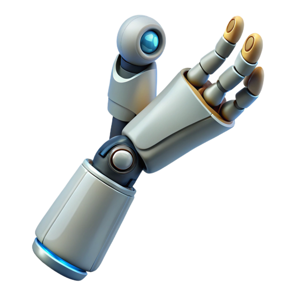 elegant traditional Robotic arm prosthesis, realistic skin, advanced mechanics exclusive png